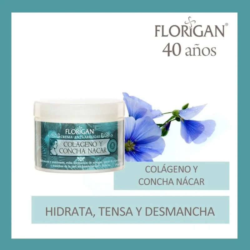 Crema Colágeno Y Concha Nácar Anti-arrugas Florigan® 350grs.