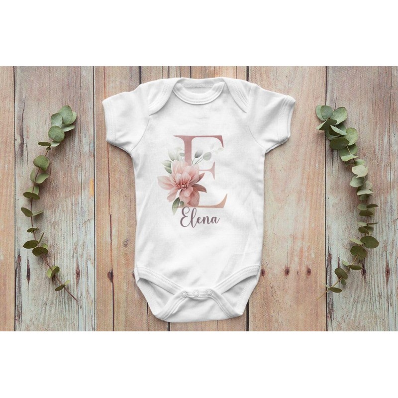 SpecialMe® Baby Body mit Namen und Initiale personalisiert Wunschname Geschenk