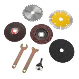 8 Piece Disc Grinder, Replacement Blade, Cutting Whetstone, Grinding Whetstone, Multi-Blade Disc, Alloy Cutting Disc, Segment Type, Diamond Cutter Disc, Lock Nut Wrench Included, Spindle Included