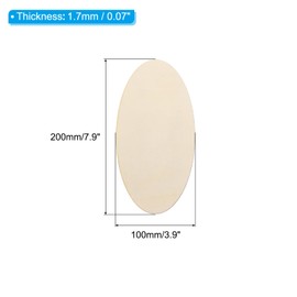 PATIKIL 200x100mm Wood Pieces, 5 Pack Unfinished Oval Wood Shapes Blank Wooden Cutouts Ornaments Natural for Christmas Party Craft Projects