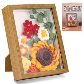 HAYOFADA Crochet Kit for Beginners with Step-by-Step Video Tutorials, Beginner DIY Craft Set, DIY Knitting Supplies Gift Beginner Crochet Kit Adults and Kids (13+) Complete Kit - Sunflower Frame