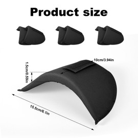 BOXOB 6-Teilige Schulterpolster, 3 Paar 1,5 cm Dicke Verdickte Atmungsaktive Schaumstoffpolster Eingearbeitete Schulterpolster aus Schwamm Nähzubehör für Damenanzüge und Jacken (Schwarz)