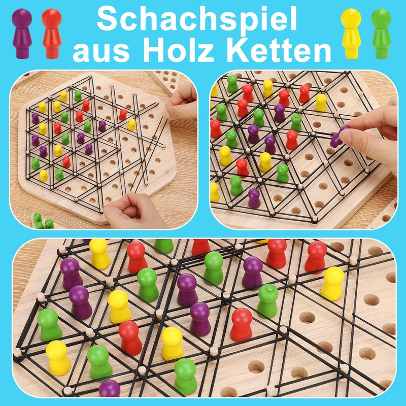 Kaisibum Triangle Geometry Board Game, Interlocking Wooden Board Game, 2