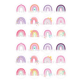 24 edible PRE CUT Rainbow Rainbows kids childrens party decoration cupcake toppers on wafer rice paper