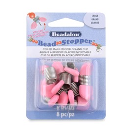 Beadalon Bead Stopper, Large, Pink Tips, 8 pc