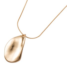 Cream Dot Necklace, Women's Popular, Hypoallergenic, Nickel-free, Long, Large, Snake Chain, Semi-Matte, Vintage Style, Frosted Metal, Tattered, Deformed, Distortion