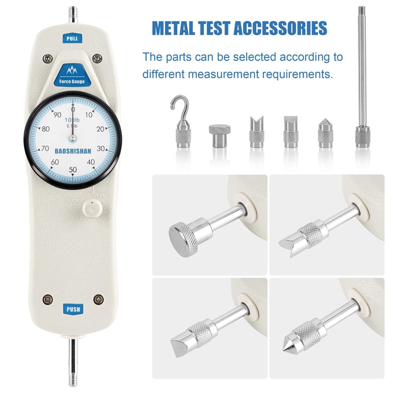 BAOSHISHAN 100lb Push Pull Force Gauge Force Tester Meter with