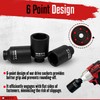 WETT 1/2" Drive Deep Large Impact Socket Set, 8-Piece Spindle