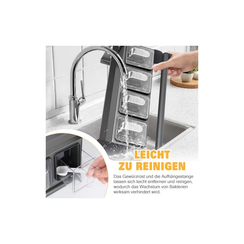 Spice Rack Wall with Spice Box & Kitchen Roll Holder,