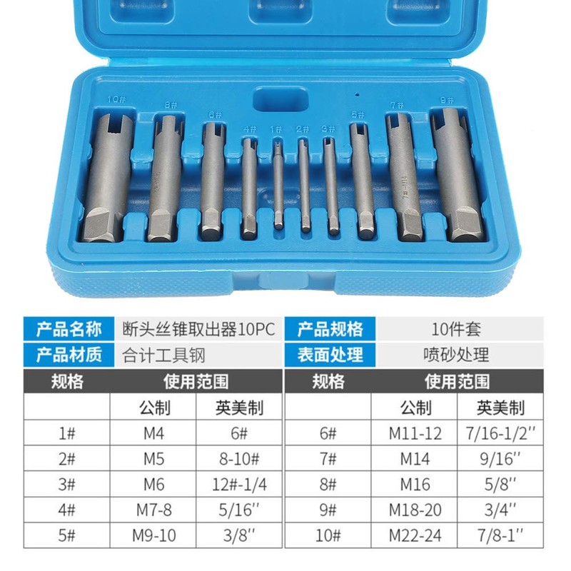 Raguso Steel Broken Head Taps Remover Stripped Screw Tap Extractor