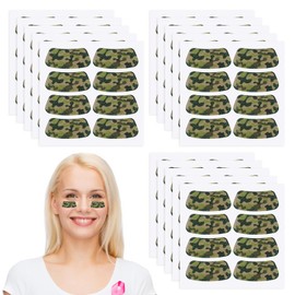 Cholemy 120 Pairs Eye Black Stickers Bulk Baseball Face Glitter Stickers Football Softball Party Favor Spirit Day Accessories(Camouflage,Green)
