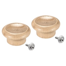 sourcing map Universal Pot Lid Knob, Wooden Replacement Knob 49x26mm for Pan Pot Cover Lid, Pack of 2