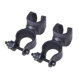 LIOOBO 2pcs Adjustable 360 Degree Rotating Bicycle Torch Clamp Holder Clip Holder for Torch (Black)