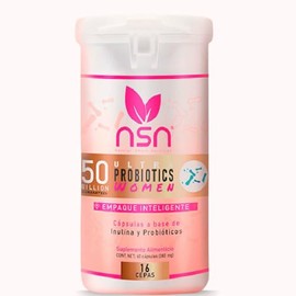 NSN | Probióticos de Alta Gama para Mujer | Formulado por la Dra. Friné Velázquez | Soporte Femenino - L. reuteri, L. gasseri, L. rhamnosus| 50 Billon