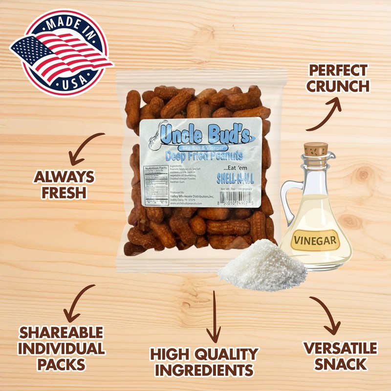 Uncle Bud's Deep Fried Peanuts In Shell (4-Pack) | Salt