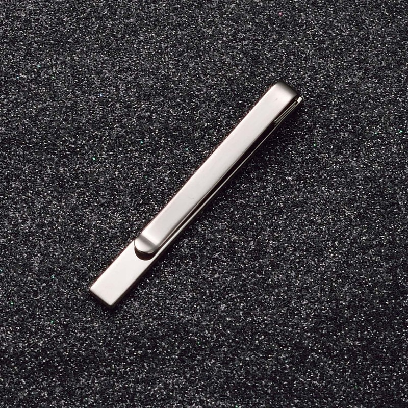 Asienice Thin Tie Clip, Matte Black, Collar, Black, Black, Formal/Black,