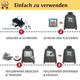 TransOurDream Iron-On Film Transfer Film for Dark T-Shirts, Denim Fabrics and Linen Bag (5 Sheets A4, Grey Foil), Printable HTV Film for Inkjet Printers (D-3-2.0-5)