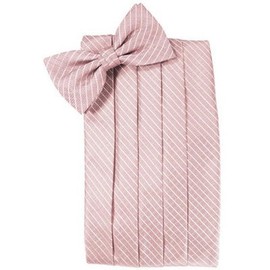Rose Pink Palermo Cummerbund and Bow Tie Set - Pocket Square Option: No Pocket Square