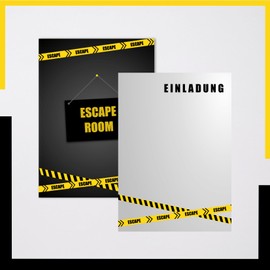 EventBoxx 12 x Escape Room Invitations with or without Party Bags | Escape Game Party Invitation Cards Children's Birthday Girls Boys | The Birthday Adventure Begins (Invitations)