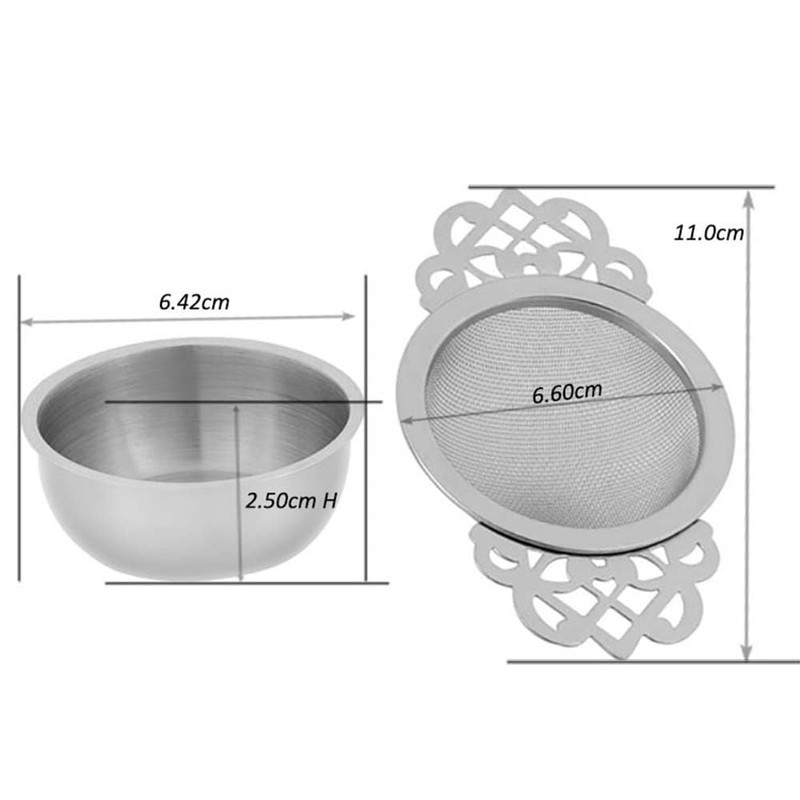 Filter Tea Mesh Fine Mesh Tea Strainers with Bowl Stainless