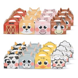 Candy Bags for Birthdays, Gift Bags for Children's Birthdays, Bags for Children's Birthdays, 24 Cute Bags with 3D Embossed Animals and Stickers