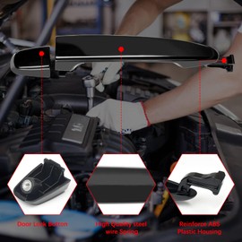 FAERSI 2Pcs Sliding Door Handles Exterior, Compatible with 2004-2010 Toyota Sienna, Rear Left Driver & Right Passenger Side| Replace# 6921308020, 6922708040, 82496,Black