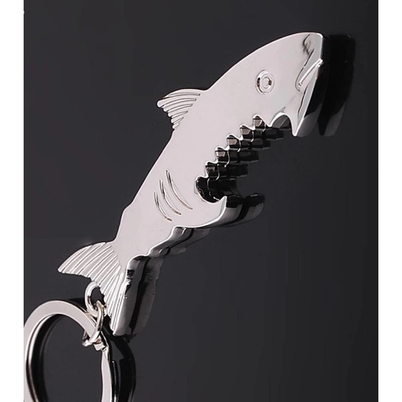 Sportigo ® Shark Keyring with Bottle Opener in Silver /