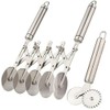 5 Wheel Pastry Cutter with Handle set of 2 Stainless