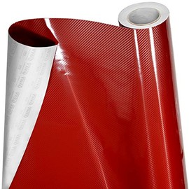 VViViD 5D High Gloss Red Epoxy Carbon Fiber Automotive Vinyl Wrap Film Roll (1 Foot by 5 Foot)