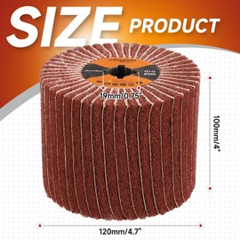 Non-Woven Wheel Surface Conditioning Tool, 320 Grit 120 x 100 x 19 mm Abrasive Drawing Polishing Wheel with Sandpaper for Wood Metal Burnishing Wheel 4.7"x 4"