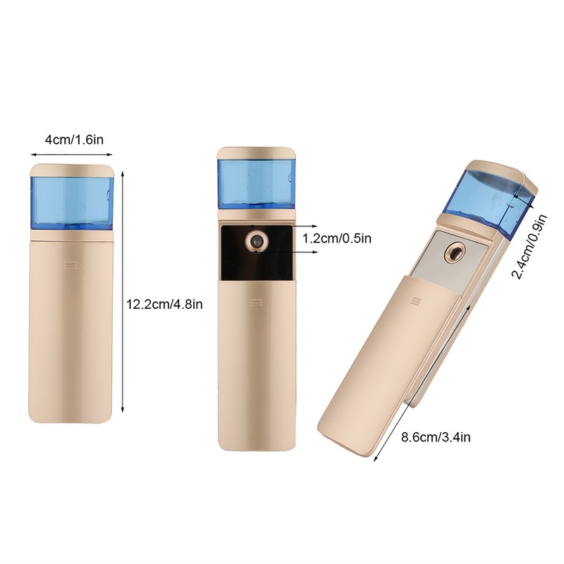 Portable Gold Nano Spray Face Moisturizing Hydrating Steamer Facial Humidifier
