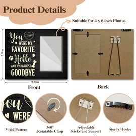 Dog Memorial Picture Frame, You were My Favorite Hello and My Hardest Goodbye, Memorial Picture Frame For Dog, Sympathy Gifts For Loss Of Dog, 4x6 Wooden Photo Frame For Wall Tabletop Display /005