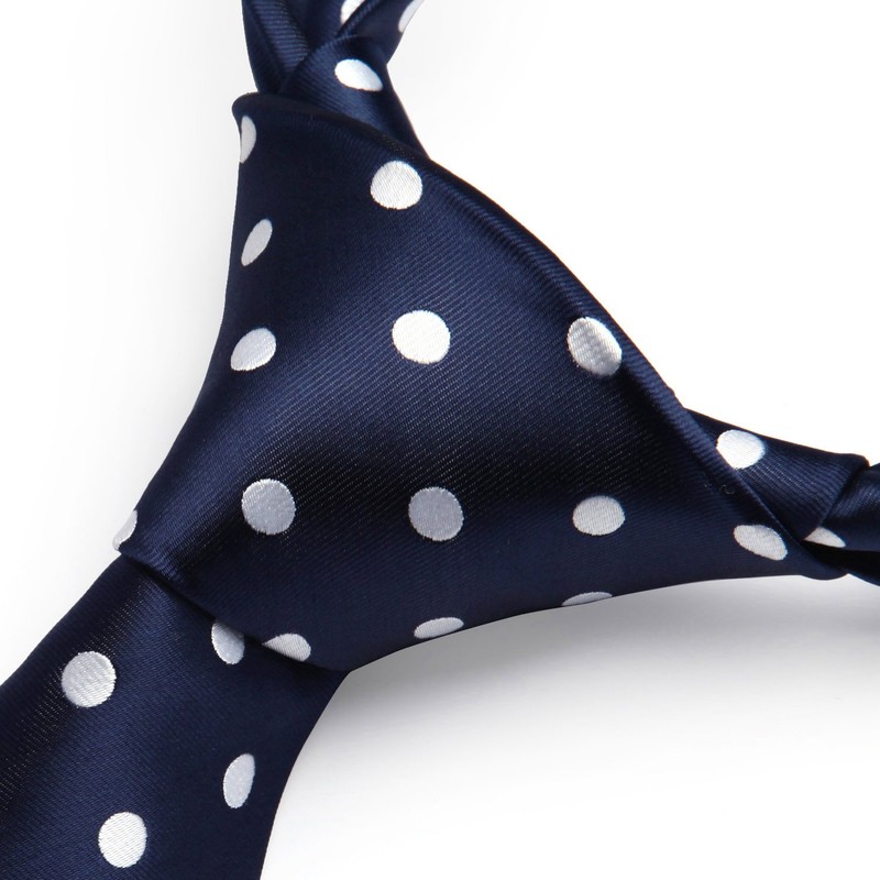 HISDERN Extra Long Polka Dots Tie Handkerchief Men's Necktie &