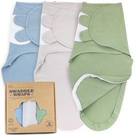 Bublo Baby Swaddle Sleep Sack with Zipper - Swaddles for Newborns - 3 Pack Organic Baby Swaddles for 0-3 Months - Infant Sleeping Swaddle Sack – Adjustable Swaddle Blanket Wrap Boy Girl