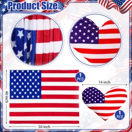 SmoothNovelty 2 Pcs American Flag Throw Blanket and Pillow Set Include 40x50 Inch Soft Patriotic Plush Blanket USA Flag Stuffed Pillow 4th of July Gift for USA Military Veteran Cushion Sofa