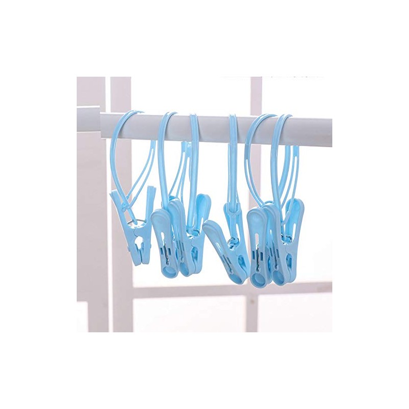 Foshine 24 Pack ClothesPins with Plastic Rope, Clothesline Drying Clothing