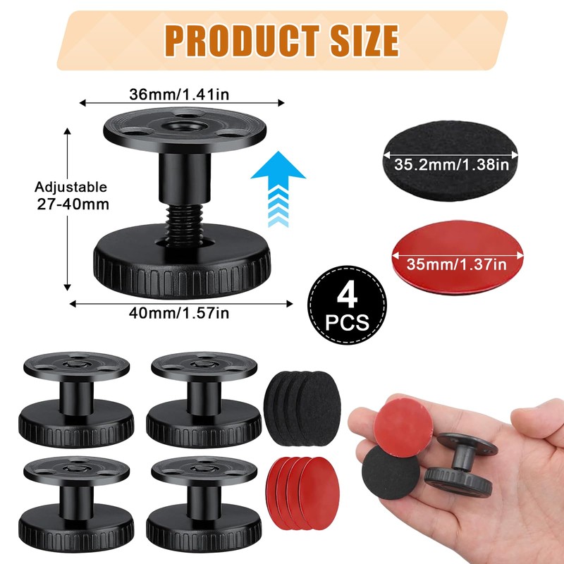 HhBdy Headboard Stoppers Black Bedside Fixer 4Pcs Headboard Fixings Adjustable