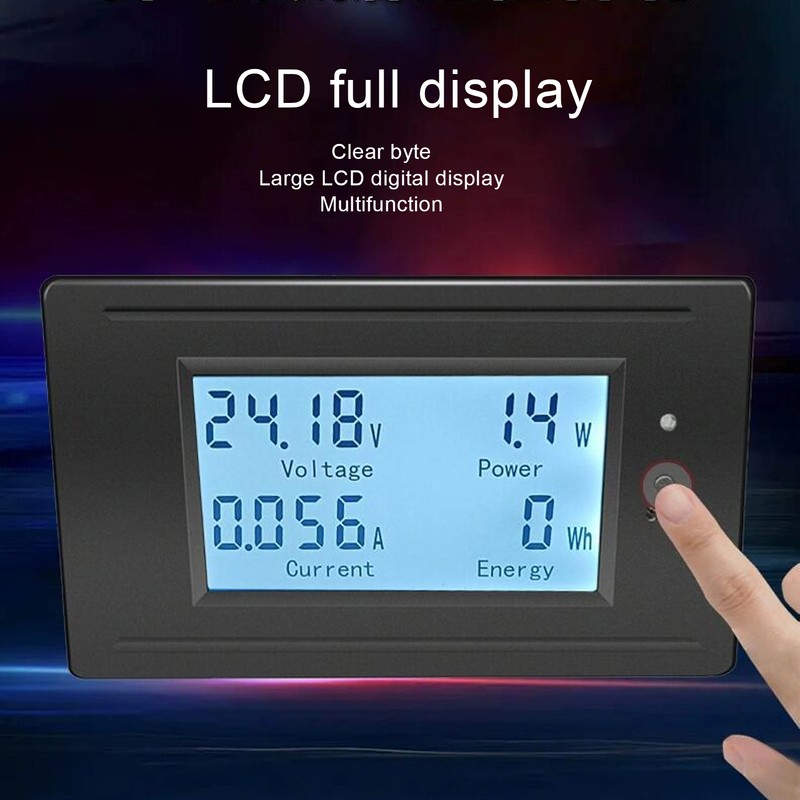 Battery Capacity Monitor Current Voltage Temperature Indicator Backlit LCD Display