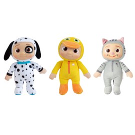 Toptoys2u Bargain Bundles CoComelon JJ Duckie Kitten & Puppy Plush Stuffed Animal Toy, 3 Pack, 8 Plush Stuffed Animal Set (Multi-Colour)