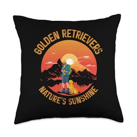 Golden Retrievers Natures Sunshine Dog Puppy Gift Golden Retrievers Natures's Sunshine | Dog Puppy Owner Throw Pillow, 18x18, Multicolor