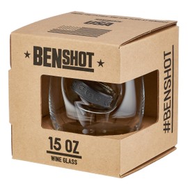 BenShot Glasses with Hockey Puck Embedded - 15oz | Made in the USA [Set of 2]