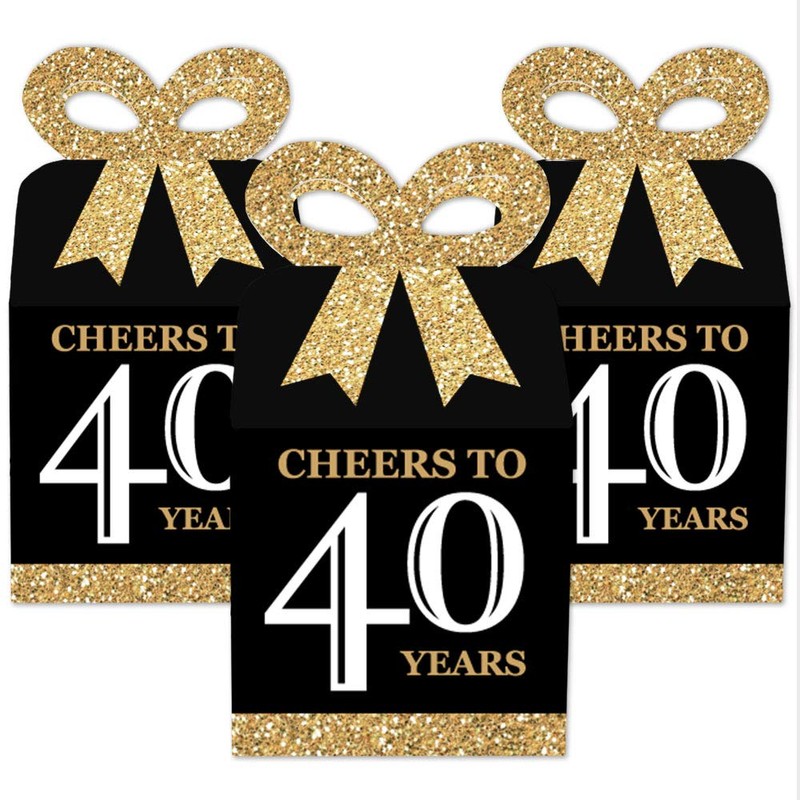 Big Dot of Happiness Adult 40th Birthday - Gold -