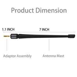 Yunukin 7 inch Car Antenna Compatible with Dodge Ram 1500 2500 3500 Truck, Grand Caravan, Durango, Waterpro Antenna Replacement Accessories, Designed for Optimized FM/AM Reception (7 Inches)