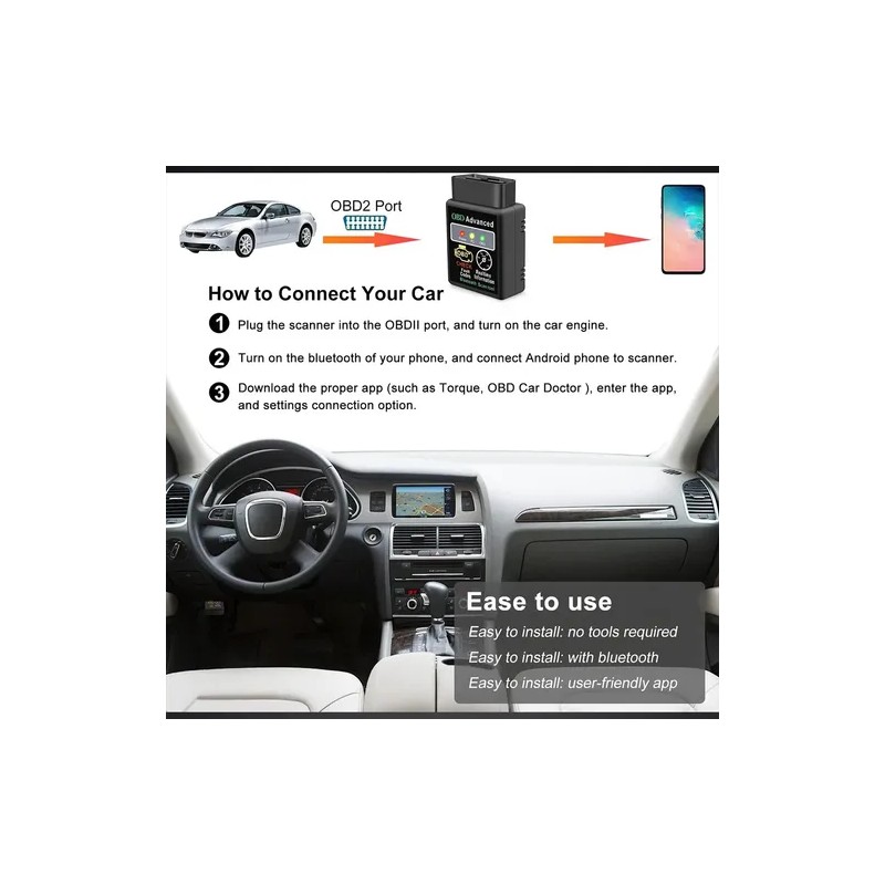 Escaner Automotriz Hh Obd2 Elm327 V1.5 Bluetooth 5.1