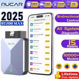 MUCAR 🔥MUCAR BT200 MAX OBD2 Scanner Full Systems Car AI Diagnostic Tool Bluetooth 5.0