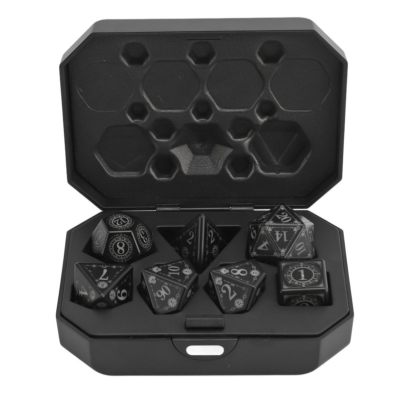7pcs Electronic Dice LED Rechargeable with Charging Compartment Light Up