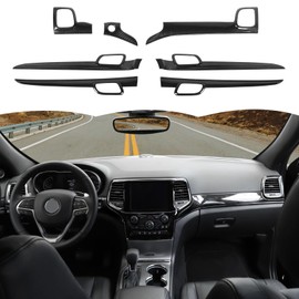 RT-TCZ Carbon Fiber Center Console Dashboard Panel Trim Inner Door Handle Cover Interior Trim Kit Decor Accessories for Jeep Grand Cherokee 2011-2020