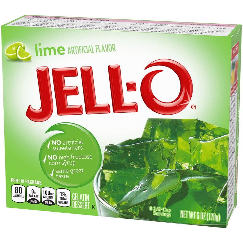 Jell-o Gelatin Dessert, Lime, 6-ounce 4-pack