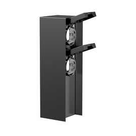 ledscom.de ledscom.de Garten Steckdosens?ule POMI f1r au?en, IP44, 2-Fach, Edelstahl, schwarz, eckig, 23 cm