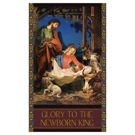 Trinity Church Supply Giardino Series Banner Premium Quality Fabric Construction, Elevate Church Spaces and Events with Spiritual Decor, Glory to the Newborn King, 3 Foot x 5 Foot